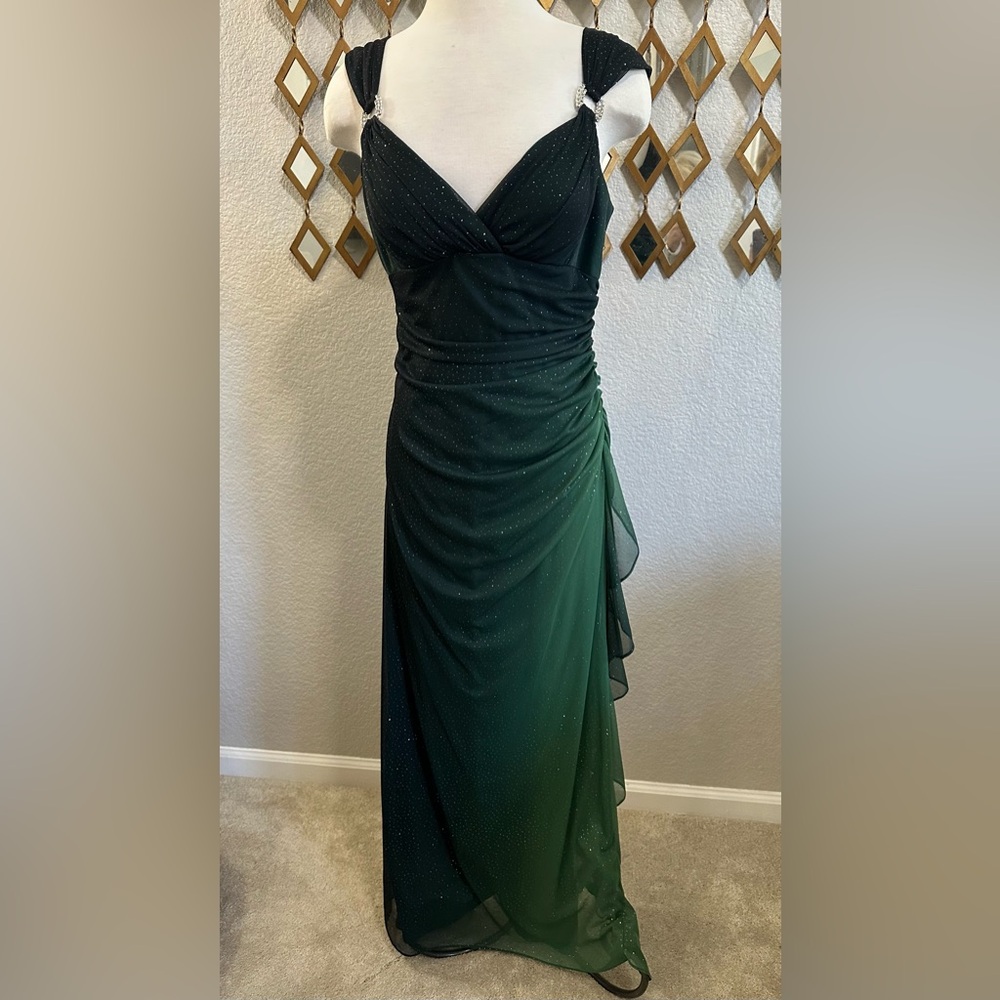 Betsy and Adam Emerald Greern Ombré Formal